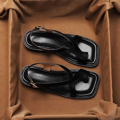 ITALIAN LEATHER CROSS SANDALS