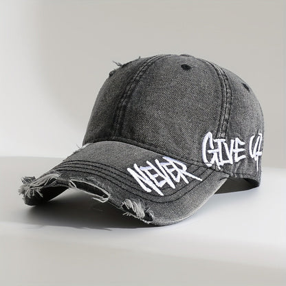 Never Give Up Distressed Cap